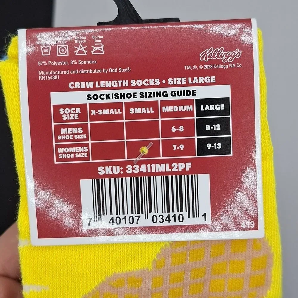 Pop Tarts & Eggo Unisex Crew Cut Socks 2Pk kellogs breakfast socks